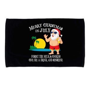 Christmas In July Pool Party Santa Vacation Gift Microfiber Hand Towel