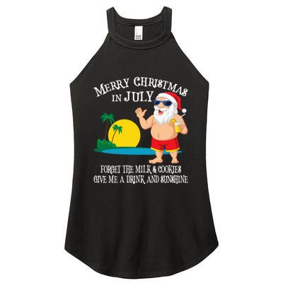 Christmas In July Pool Party Santa Vacation Gift Women’s Perfect Tri Rocker Tank