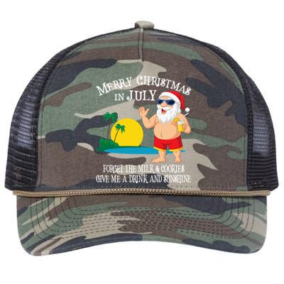 Christmas In July Pool Party Santa Vacation Gift Retro Rope Trucker Hat Cap