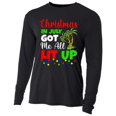 Christmas In July Got Me All Lit Up Cooling Performance Long Sleeve Crew