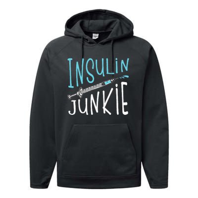 Cool Insulin Junkie Funny Diabetes Awareness Gift Performance Fleece Hoodie