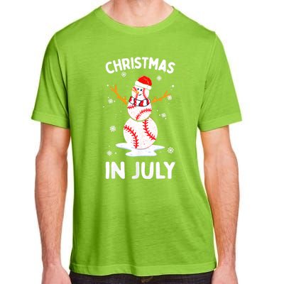 Christmas In July Funny Baseball Snowman Adult ChromaSoft Performance T-Shirt