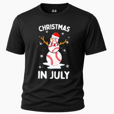 Christmas In July Funny Baseball Snowman Performance Shirt