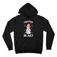 Christmas In July Funny Baseball Snowman Hoodie