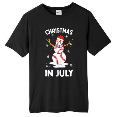 Christmas In July Funny Baseball Snowman Tall Fusion ChromaSoft Performance T-Shirt