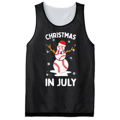 Christmas In July Funny Baseball Snowman Mesh Reversible Basketball Jersey Tank