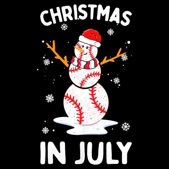 Christmas In July Funny Baseball Snowman Cooling Performance Long Sleeve Crew