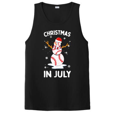 Christmas In July Funny Baseball Snowman PosiCharge Competitor Tank