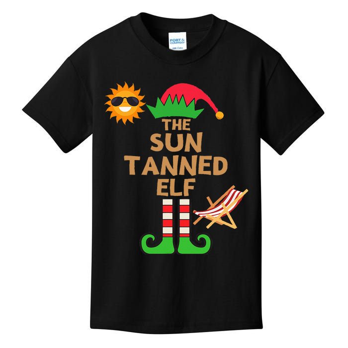 Christmas In July Sun Tanned Elf Summer Beach Vacation Party Kids T-Shirt