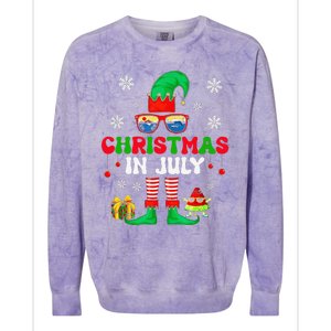 Christmas In July Elf Summer Beach Family Matching Squad Colorblast Crewneck Sweatshirt