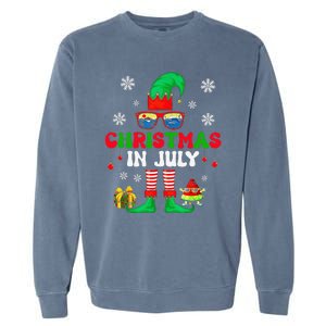 Christmas In July Elf Summer Beach Family Matching Squad Garment-Dyed Sweatshirt