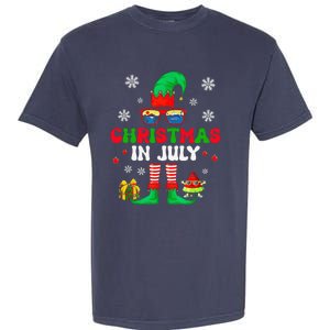 Christmas In July Elf Summer Beach Family Matching Squad Garment-Dyed Heavyweight T-Shirt