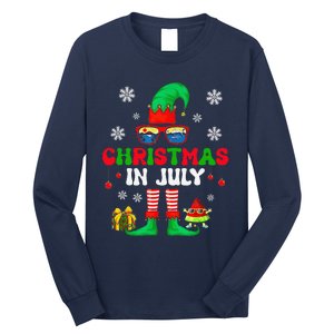 Christmas In July Elf Summer Beach Family Matching Squad Long Sleeve Shirt