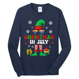 Christmas In July Elf Summer Beach Family Matching Squad Tall Long Sleeve T-Shirt