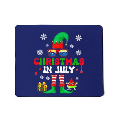 Christmas In July Elf Summer Beach Family Matching Squad Mousepad