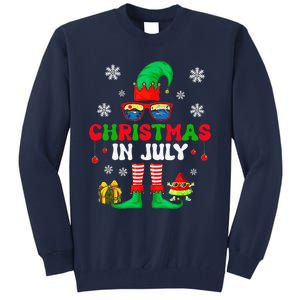 Christmas In July Elf Summer Beach Family Matching Squad Tall Sweatshirt