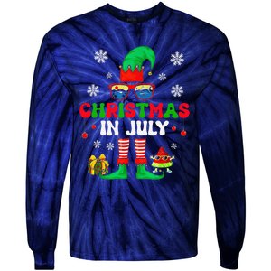 Christmas In July Elf Summer Beach Family Matching Squad Tie-Dye Long Sleeve Shirt