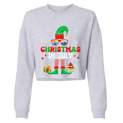 Christmas In July Elf Summer Beach Family Matching Squad Cropped Pullover Crew