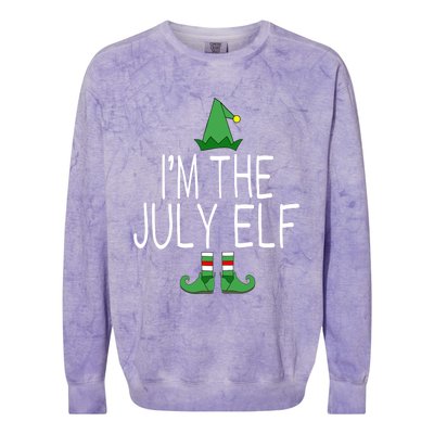 Christmas In July Matching Family Funny I'm The July Elf Colorblast Crewneck Sweatshirt