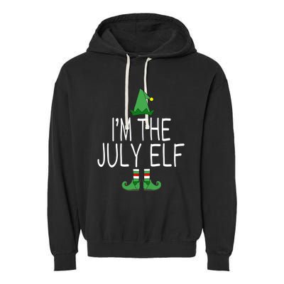 Christmas In July Matching Family Funny I'm The July Elf Garment-Dyed Fleece Hoodie