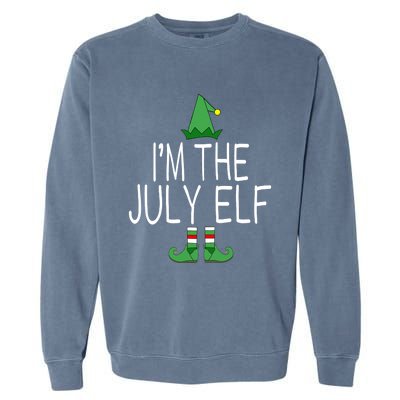 Christmas In July Matching Family Funny I'm The July Elf Garment-Dyed Sweatshirt