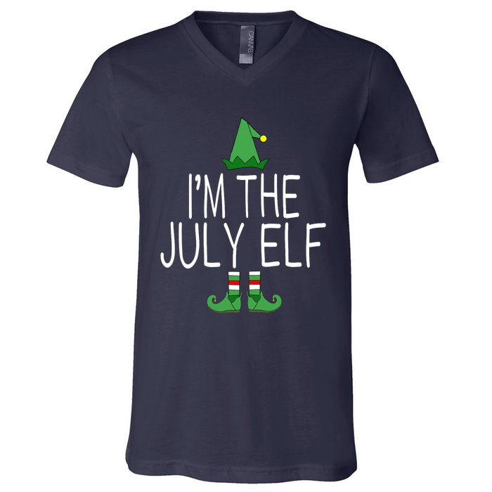 Christmas In July Matching Family Funny I'm The July Elf V-Neck T-Shirt