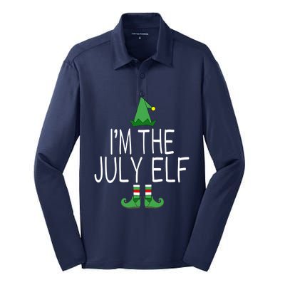 Christmas In July Matching Family Funny I'm The July Elf Silk Touch Performance Long Sleeve Polo