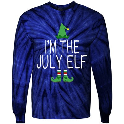 Christmas In July Matching Family Funny I'm The July Elf Tie-Dye Long Sleeve Shirt