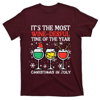 Christmas In July Most Winederful Time Funny Xmas T-Shirt