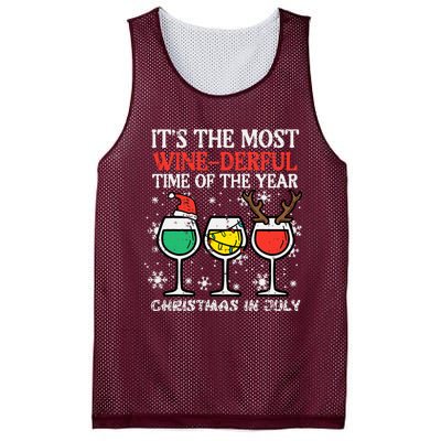 Christmas In July Most Winederful Time Funny Xmas Mesh Reversible Basketball Jersey Tank