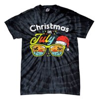 Christmas In July Sunglasses Santa Beach Summer Summer Xmas Tie-Dye T-Shirt