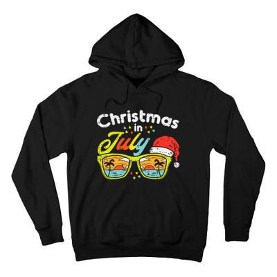 Christmas In July Sunglasses Santa Beach Summer Summer Xmas Tall Hoodie