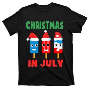 Christmas In July Ice Pops In Santa Hat T-Shirt