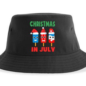 Christmas In July Ice Pops In Santa Hat Sustainable Bucket Hat