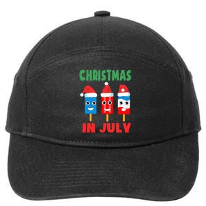 Christmas In July Ice Pops In Santa Hat 7-Panel Snapback Hat