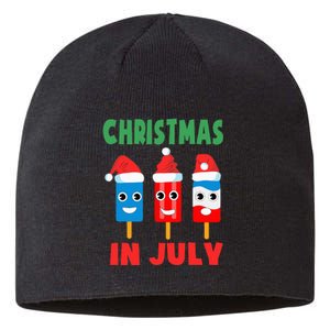 Christmas In July Ice Pops In Santa Hat Sustainable Beanie