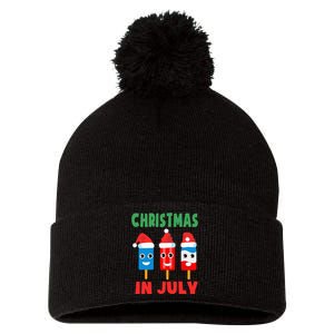 Christmas In July Ice Pops In Santa Hat Pom Pom 12in Knit Beanie