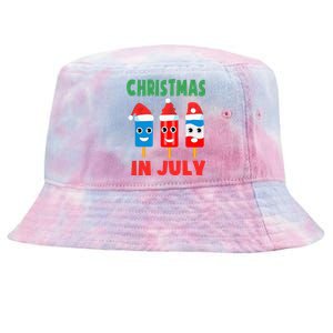 Christmas In July Ice Pops In Santa Hat Tie-Dyed Bucket Hat