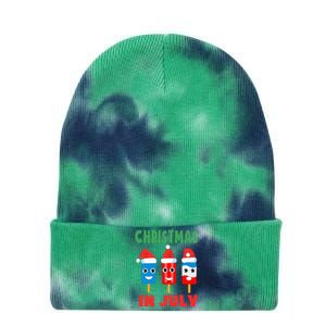 Christmas In July Ice Pops In Santa Hat Tie Dye 12in Knit Beanie