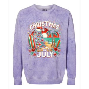 Christmas In July Summer Beach Vacation Xmas Colorblast Crewneck Sweatshirt