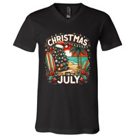 Christmas In July Summer Beach Vacation Xmas V-Neck T-Shirt