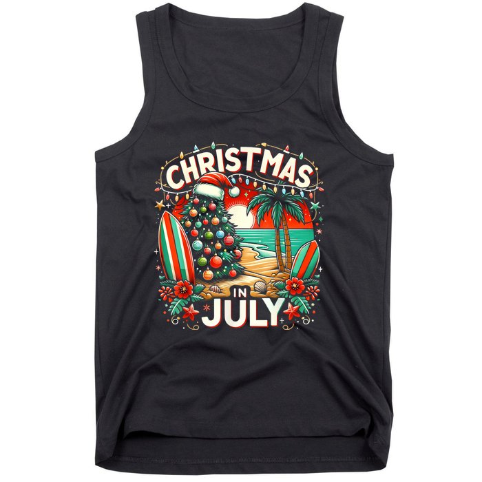 Christmas In July Summer Beach Vacation Xmas Tank Top