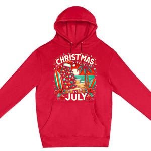 Christmas In July Summer Beach Vacation Xmas Premium Pullover Hoodie