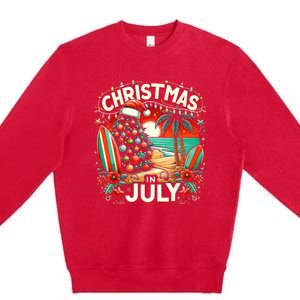 Christmas In July Summer Beach Vacation Xmas Premium Crewneck Sweatshirt