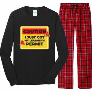 Caution I Just Got My LearnerS Permit Long Sleeve Pajama Set