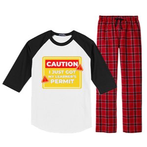 Caution I Just Got My LearnerS Permit Raglan Sleeve Pajama Set