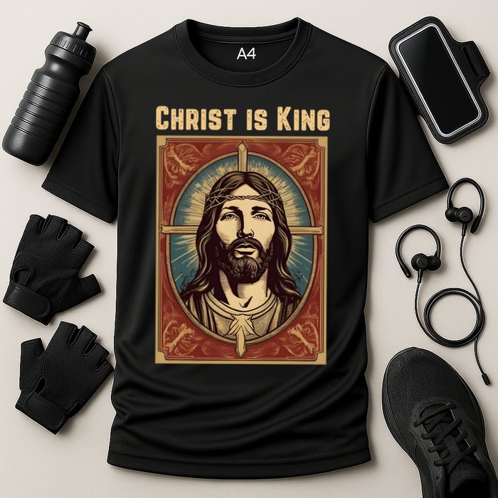 Christ is King Christian Easter Cooling Performance Crew T-Shirt