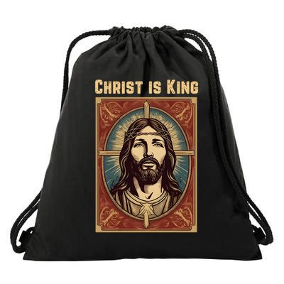 Christ is King Christian Easter Drawstring Bag