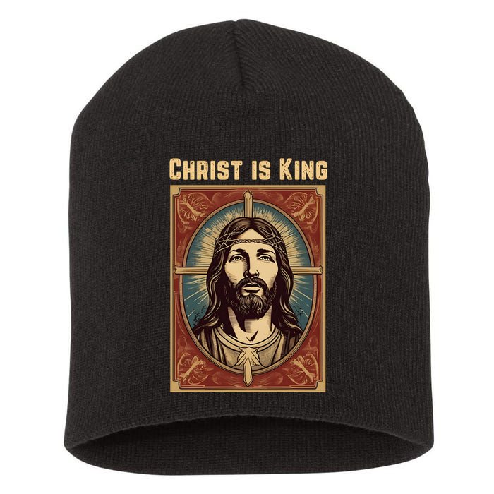 Christ is King Christian Easter Short Acrylic Beanie