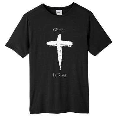 Christ Is King Jesus Christ Christian Usa Cross Tall Fusion ChromaSoft Performance T-Shirt